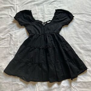 Bailey Blue Black Puff Sleeve Mini Dress